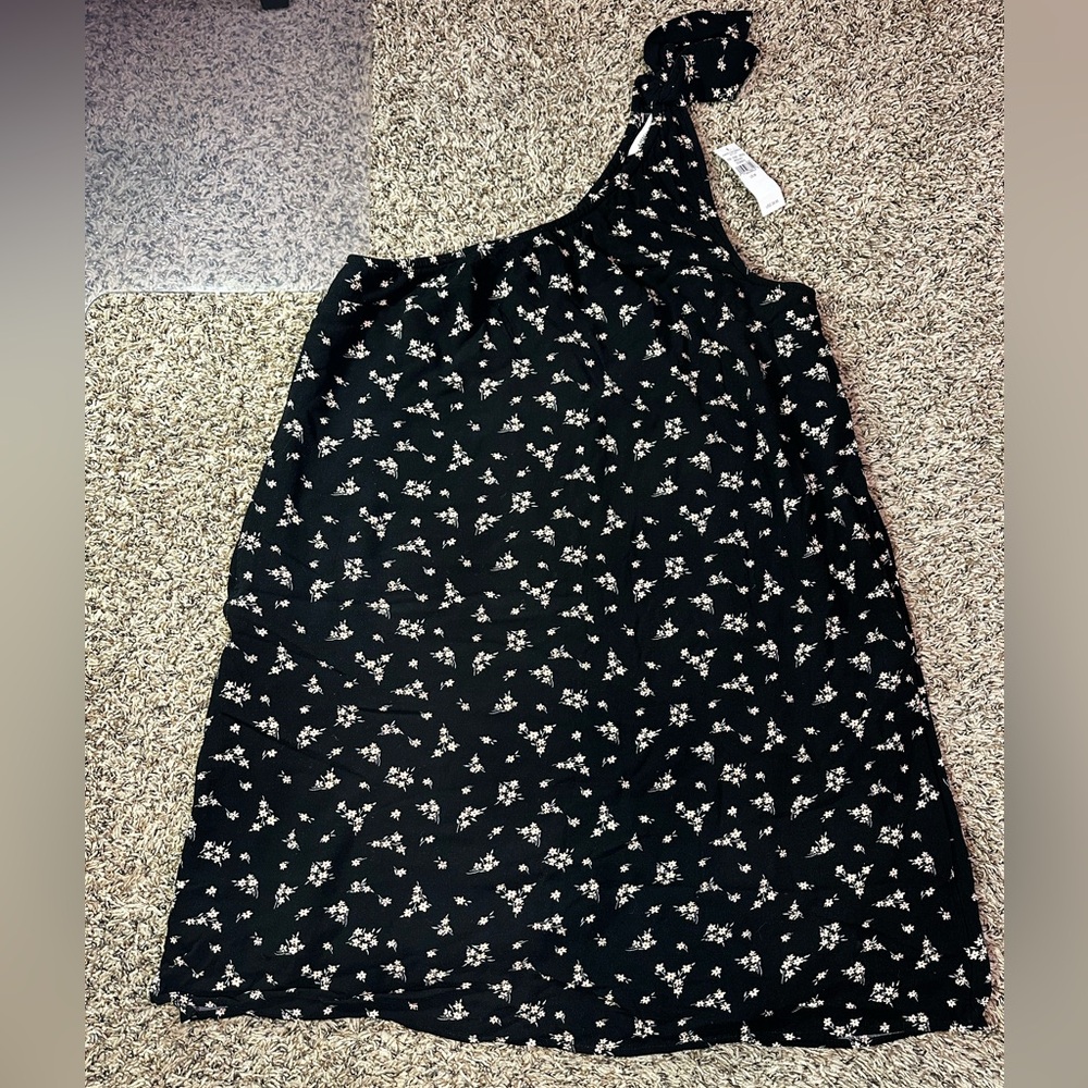 American Eagle Outfitters Black Dress with Pink Floral Design